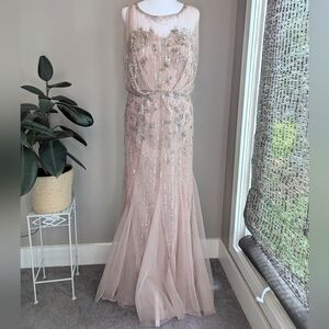 Elegant Sequin Embellished Dress - Blush